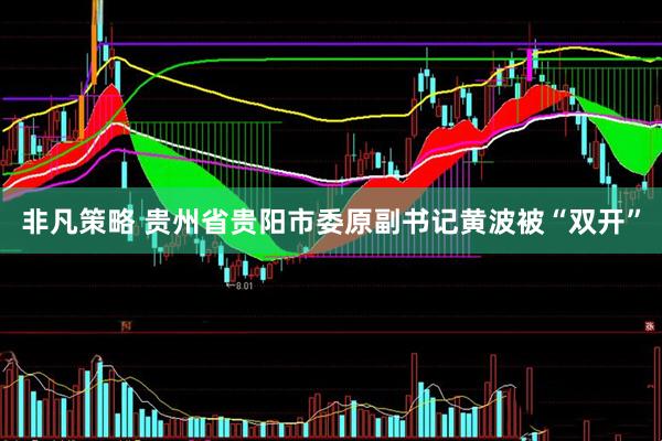 非凡策略 贵州省贵阳市委原副书记黄波被“双开”