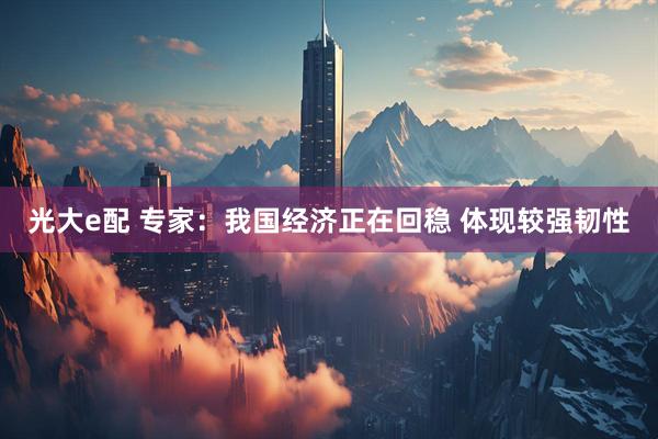 光大e配 专家：我国经济正在回稳 体现较强韧性