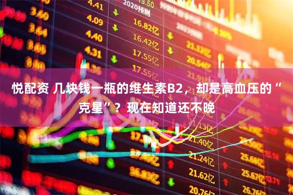 悦配资 几块钱一瓶的维生素B2,却是高血压的“克星”?现在知道还不晚