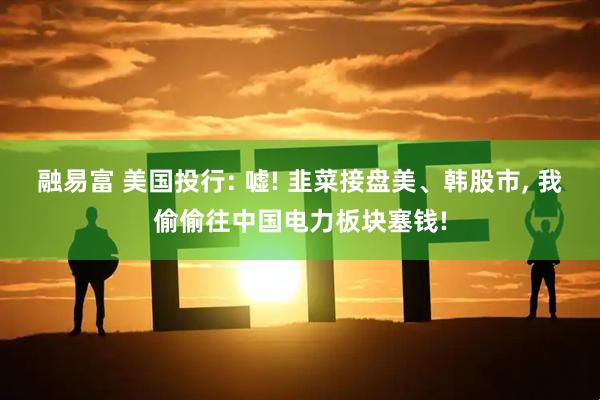 融易富 美国投行: 嘘! 韭菜接盘美、韩股市, 我偷偷往中国电力板块塞钱!